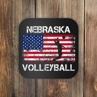 Nebraska Volleyball Team American Flag Gift Coaster thumb 0