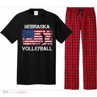Nebraska Volleyball Team American Flag Gift Pajama Set thumb 0
