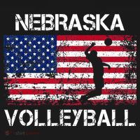 Nebraska Volleyball Team American Flag Gift Women's Hoodie thumb 2