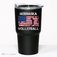 Nebraska Volleyball Team American Flag Gift Tumbler thumb 0
