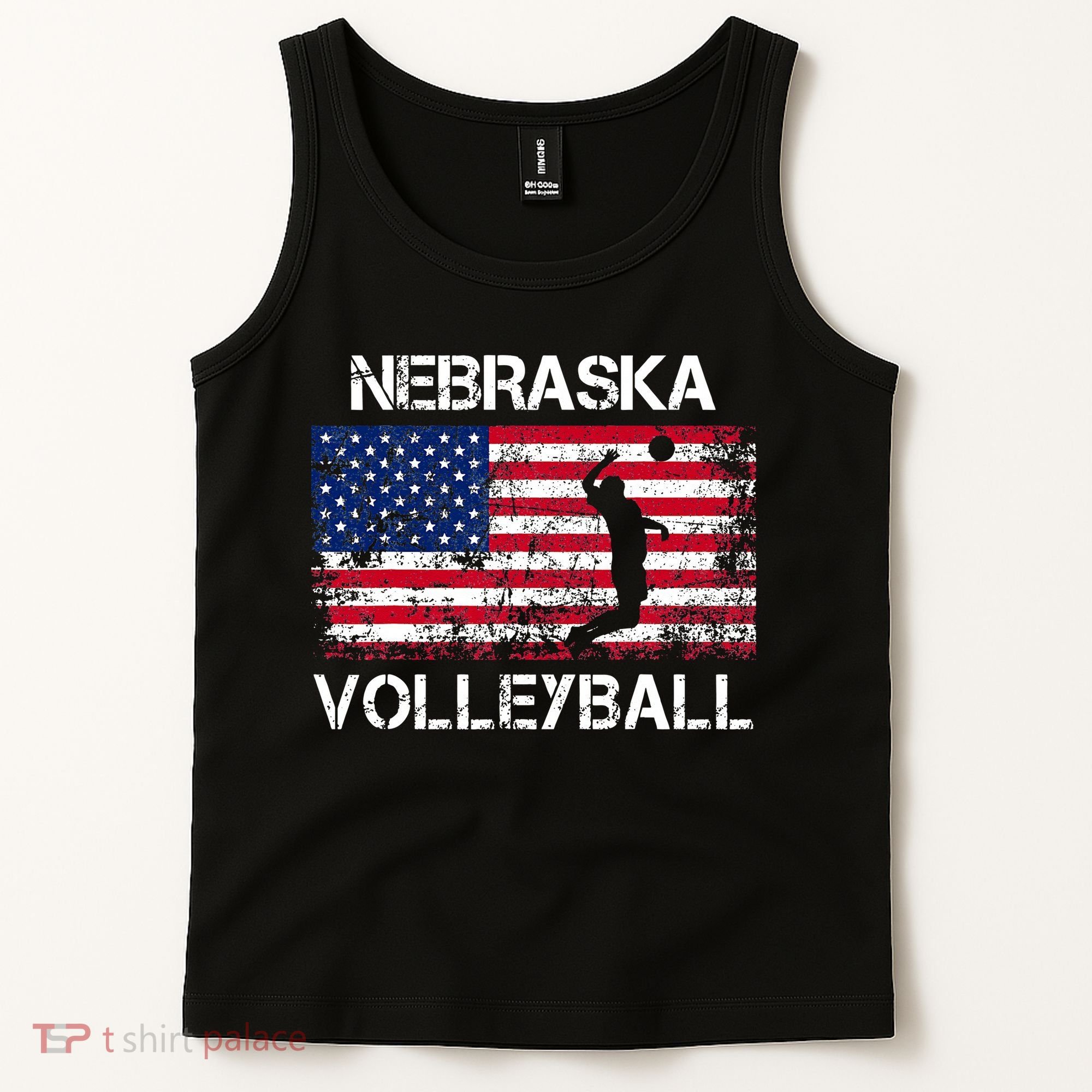 Nebraska Volleyball Team American Flag Gift Tank Top