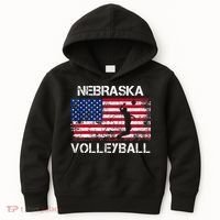 Nebraska Volleyball Team American Flag Gift Kids Hoodie thumb 0