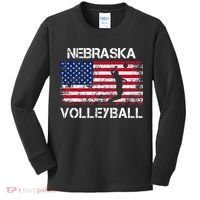 Nebraska Volleyball Team American Flag Gift Kids Long Sleeve Shirt thumb 0