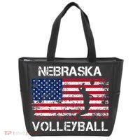 Nebraska Volleyball Team American Flag Gift Tote Bag thumb 0