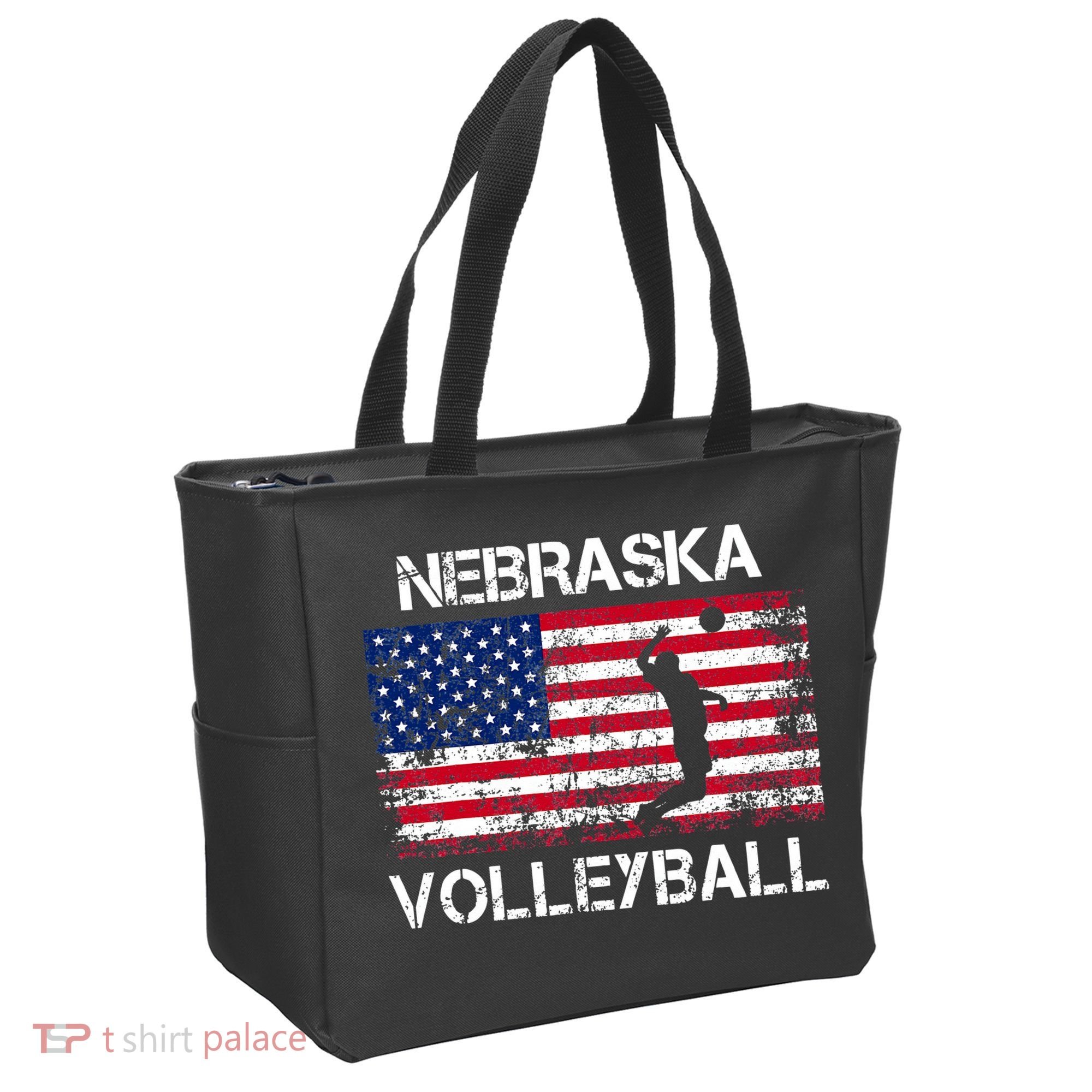 Nebraska Volleyball Team American Flag Gift Tote Bag