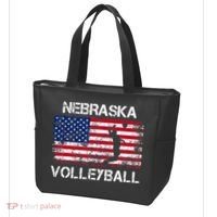 Nebraska Volleyball Team American Flag Gift Tote Bag thumb 3