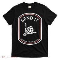 No Victory Without Sacrifice Send It Skeleton Hand T-Shirt thumb 0
