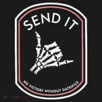 No Victory Without Sacrifice Send It Skeleton Hand Backpack thumb 2
