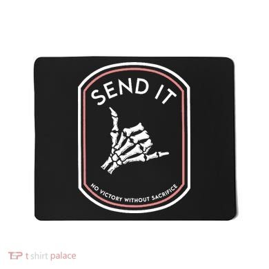 No Victory Without Sacrifice Send It Skeleton Hand Mousepad