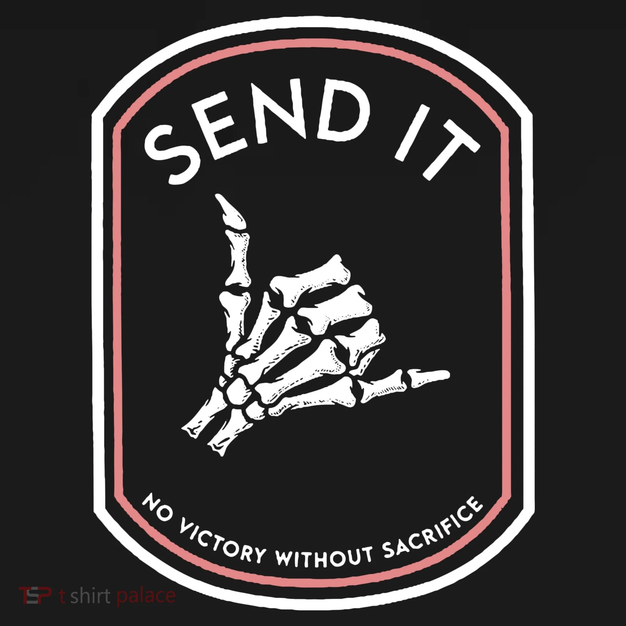 No Victory Without Sacrifice Send It Skeleton Hand Tank Top