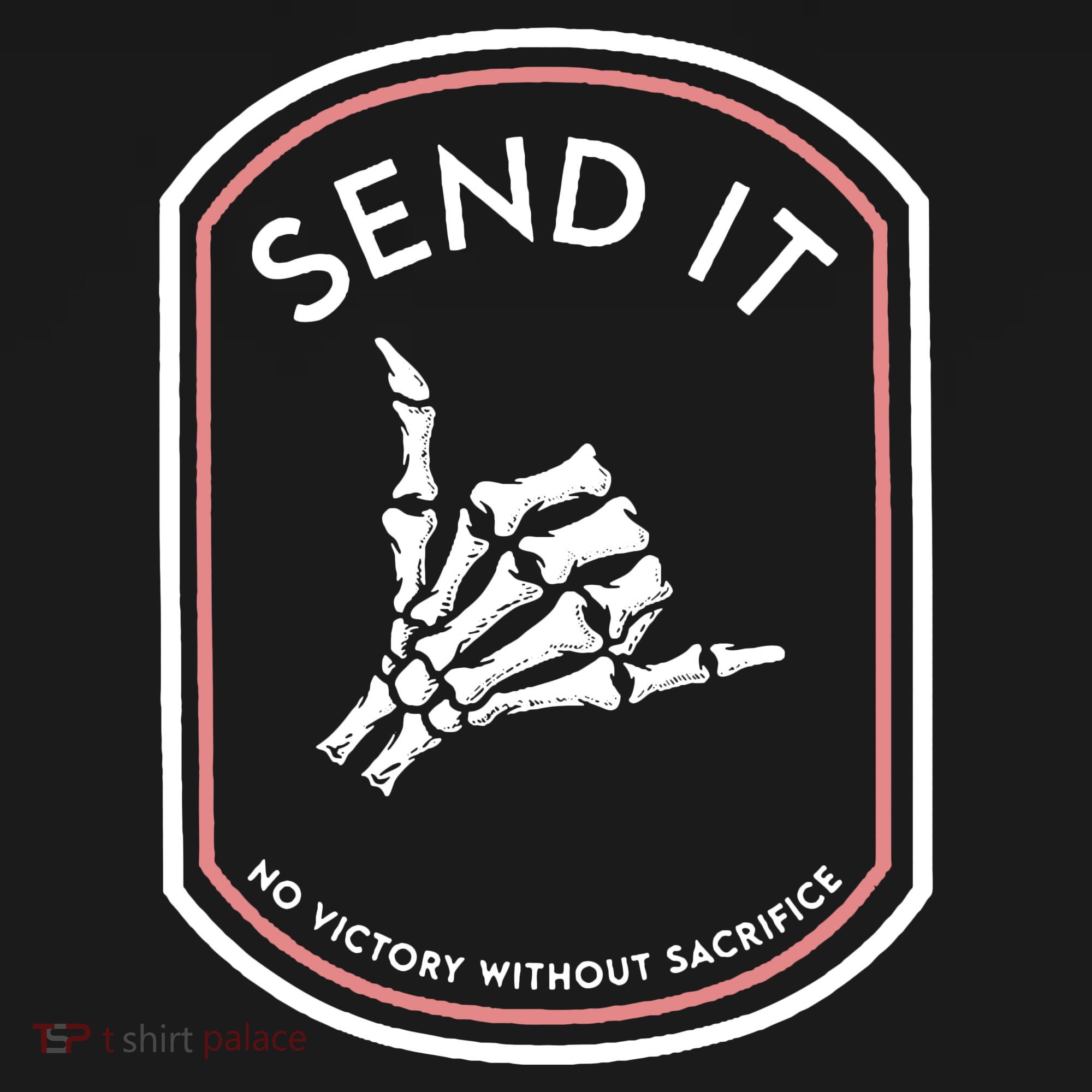 No Victory Without Sacrifice Send It Skeleton Hand Tote Bag