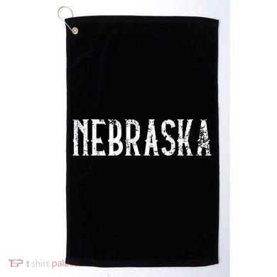 Nebraska Vintage White Script NE Apparel Golf Towel