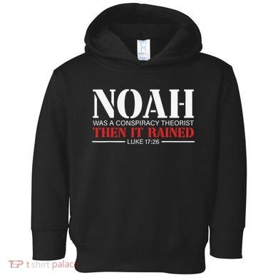 Noah Was A Conspiracy Theorist Then It Rained Toddler Hoodie