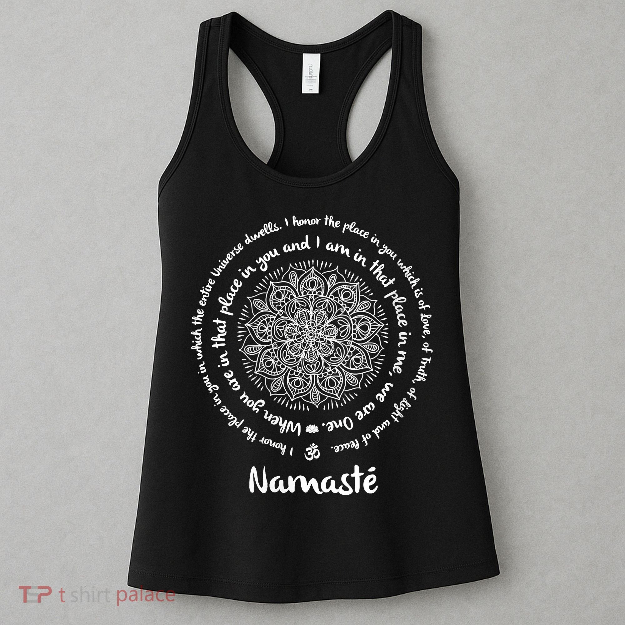 NAMASTE WE ARE ONE Meditation Sayings Mandala Yoga Gift Women's Tank Top