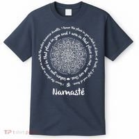 NAMASTE WE ARE ONE Meditation Sayings Mandala Yoga Gift T-Shirt thumb 0