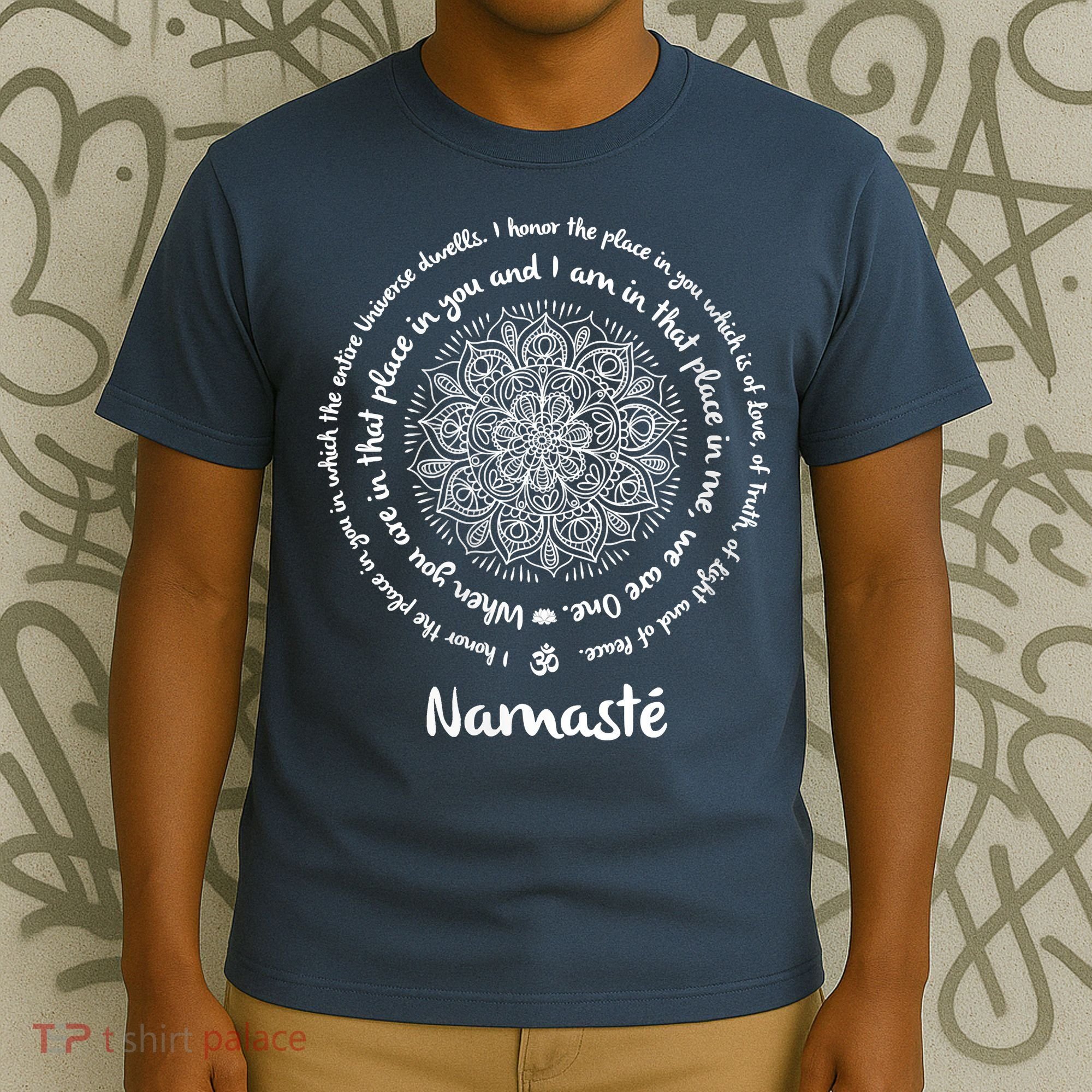 NAMASTE WE ARE ONE Meditation Sayings Mandala Yoga Gift T-Shirt