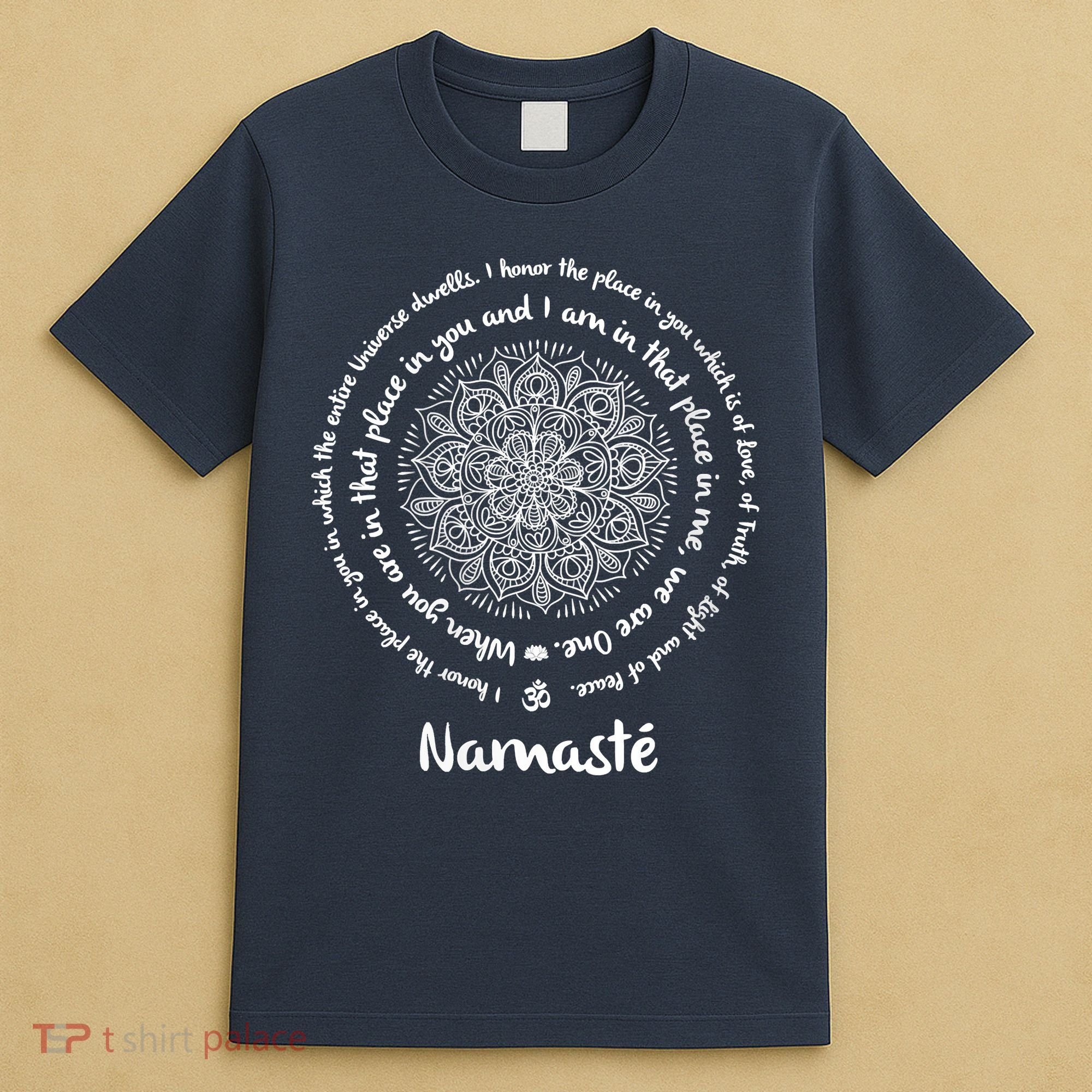 NAMASTE WE ARE ONE Meditation Sayings Mandala Yoga Gift T-Shirt