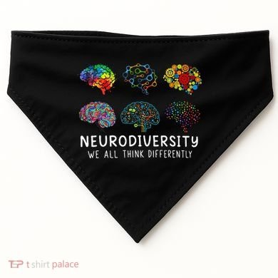 Neurodiversity We All Think Differently Brain Autism USA-Made Doggie Bandana