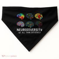 Neurodiversity We All Think Differently Brain Autism USA-Made Doggie Bandana thumb 0