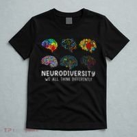 Neurodiversity We All Think Differently Brain Autism T-Shirt thumb 5