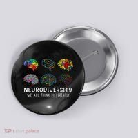 Neurodiversity We All Think Differently Brain Autism Button thumb 0