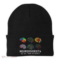 Neurodiversity We All Think Differently Brain Autism Beanie thumb 0
