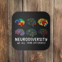 Neurodiversity We All Think Differently Brain Autism Coaster thumb 0
