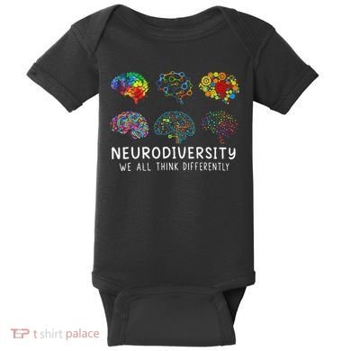 Neurodiversity We All Think Differently Brain Autism Baby Bodysuit