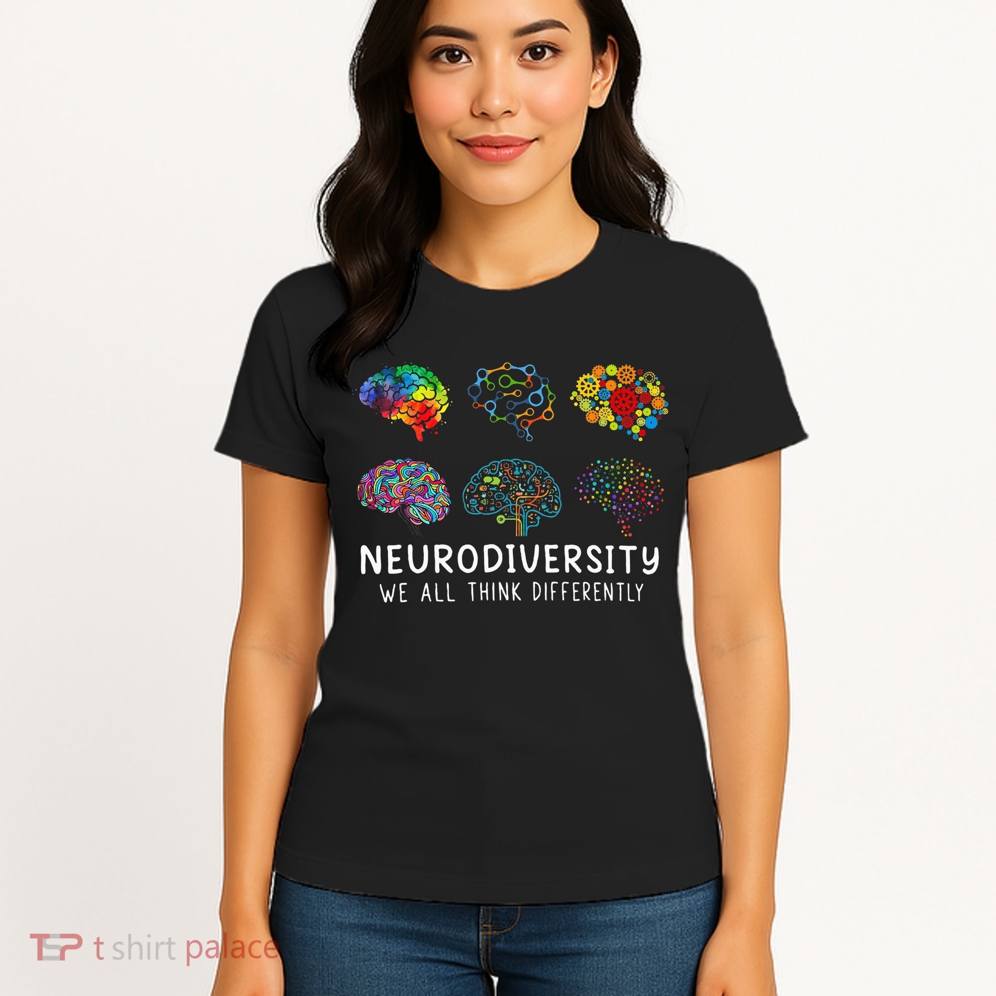 Neurodiversity We All Think Differently Brain Autism Women's T-Shirt