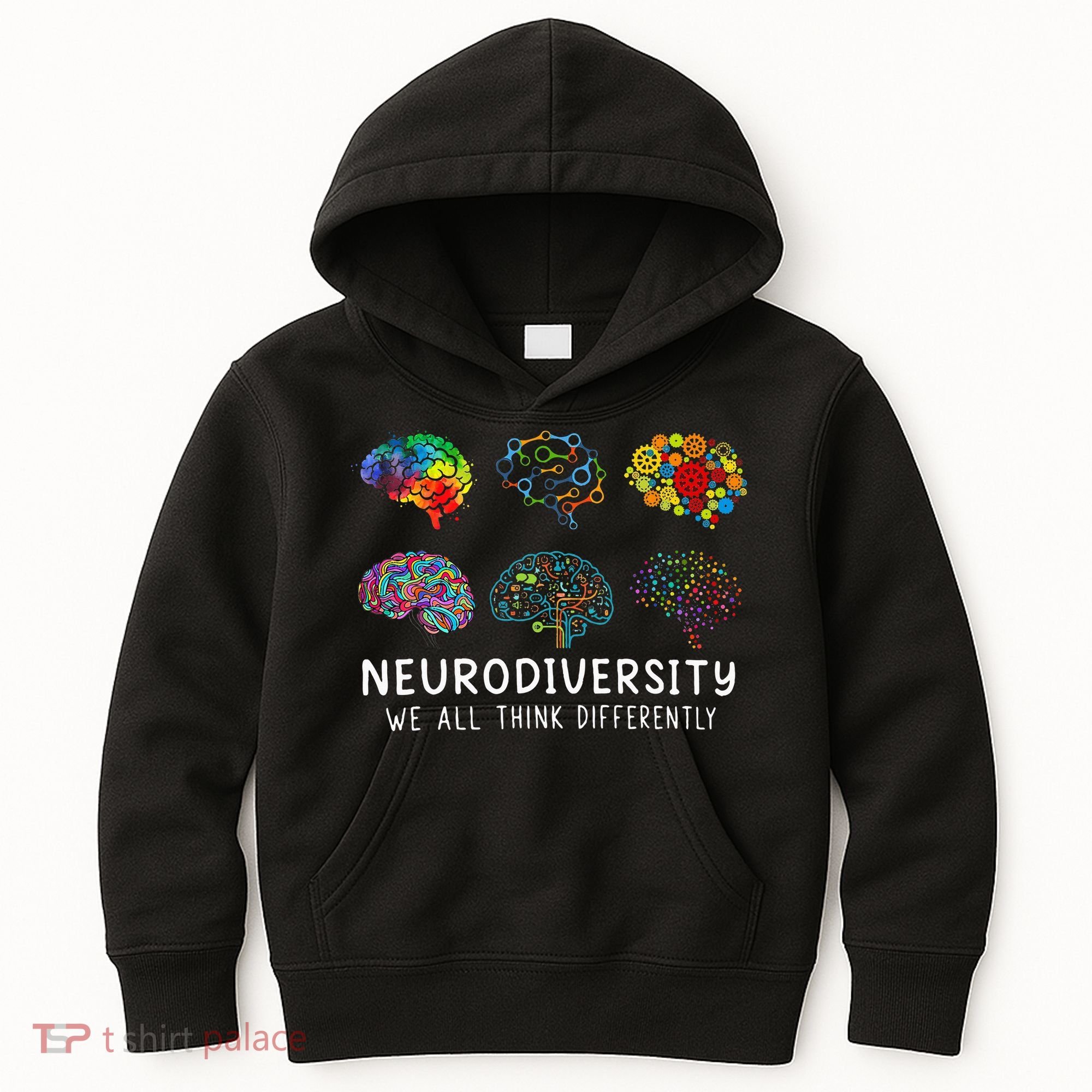 Neurodiversity We All Think Differently Brain Autism Kids Hoodie