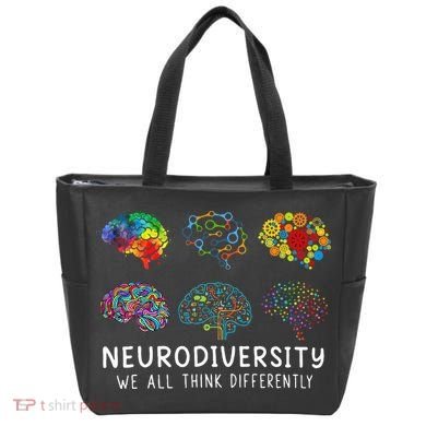 Neurodiversity We All Think Differently Brain Autism Tote Bag