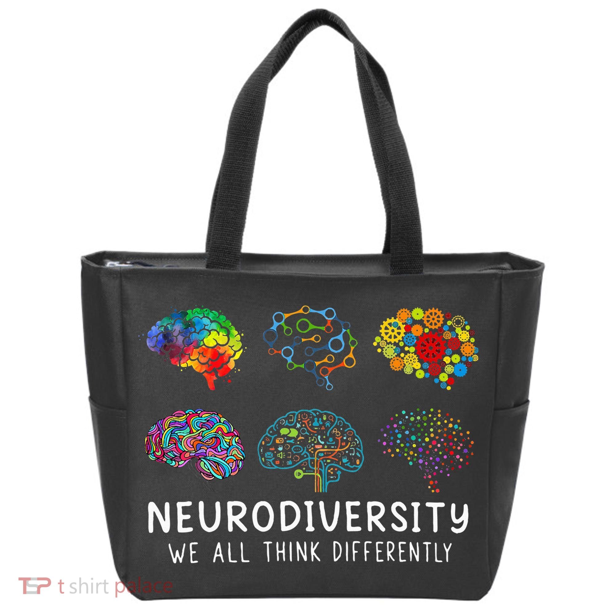 Neurodiversity We All Think Differently Brain Autism Tote Bag