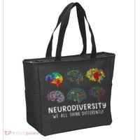 Neurodiversity We All Think Differently Brain Autism Tote Bag thumb 2