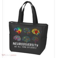Neurodiversity We All Think Differently Brain Autism Tote Bag thumb 3