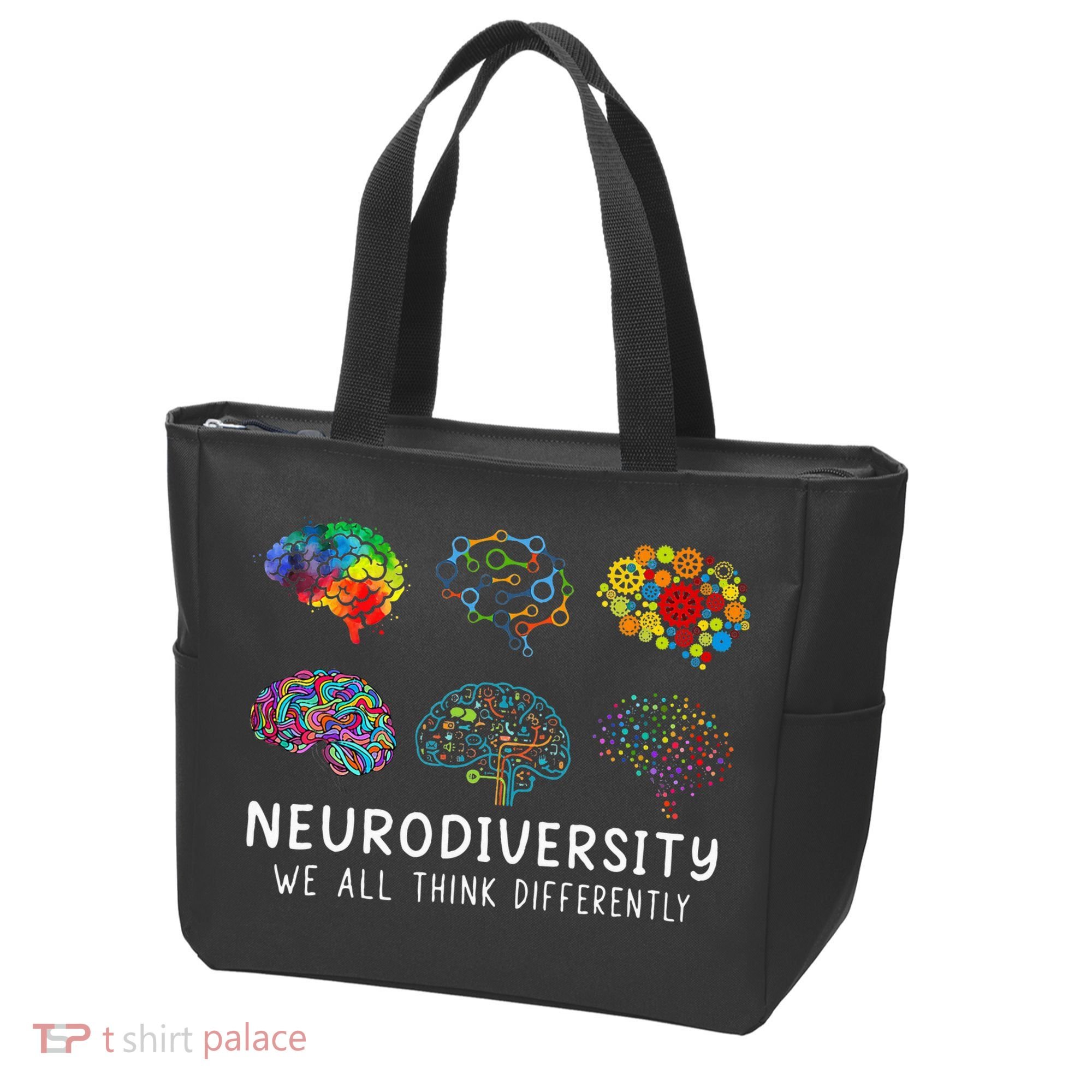 Neurodiversity We All Think Differently Brain Autism Tote Bag