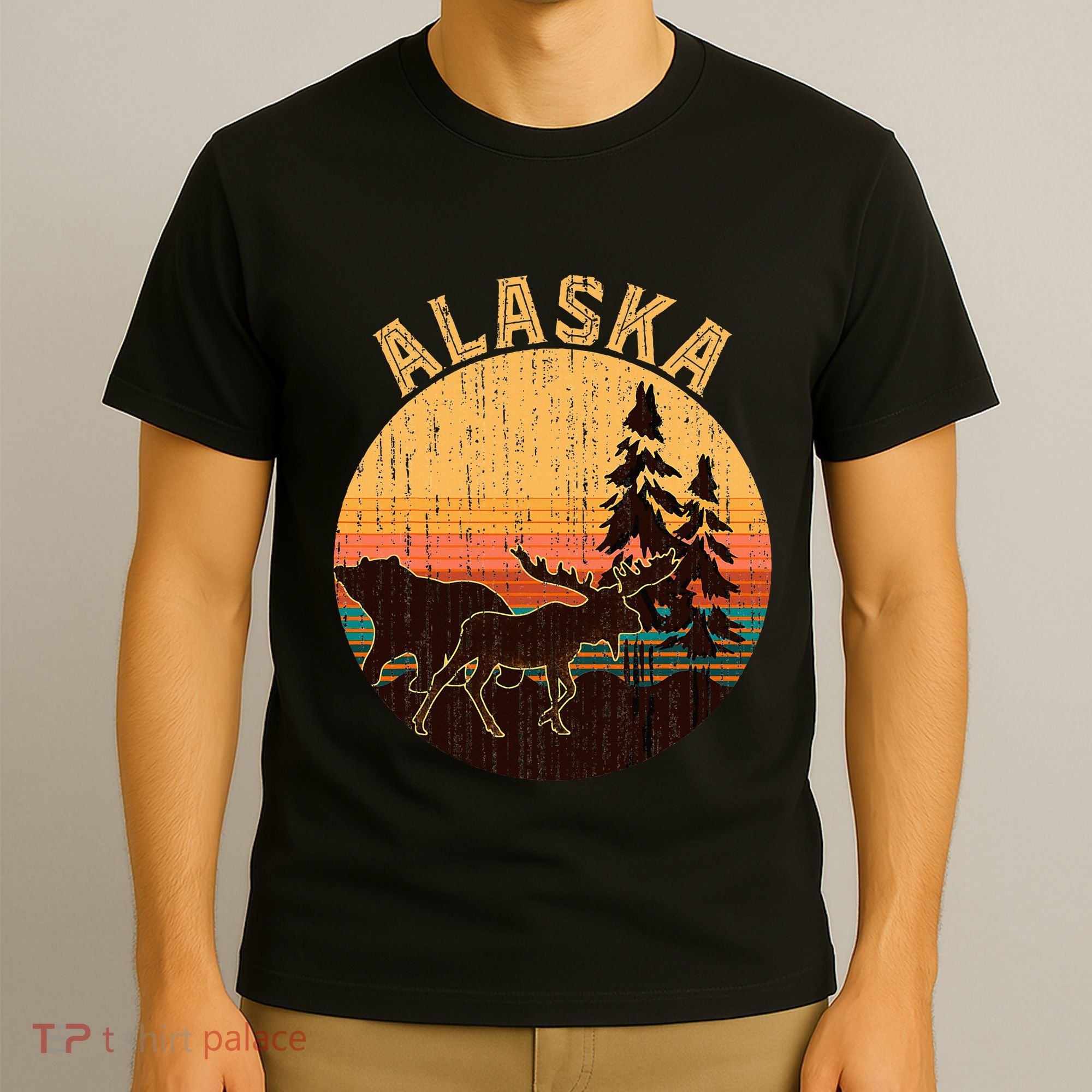 Nature Willdife Bear Moose Alaskan Animal Forest Alaska T-Shirt