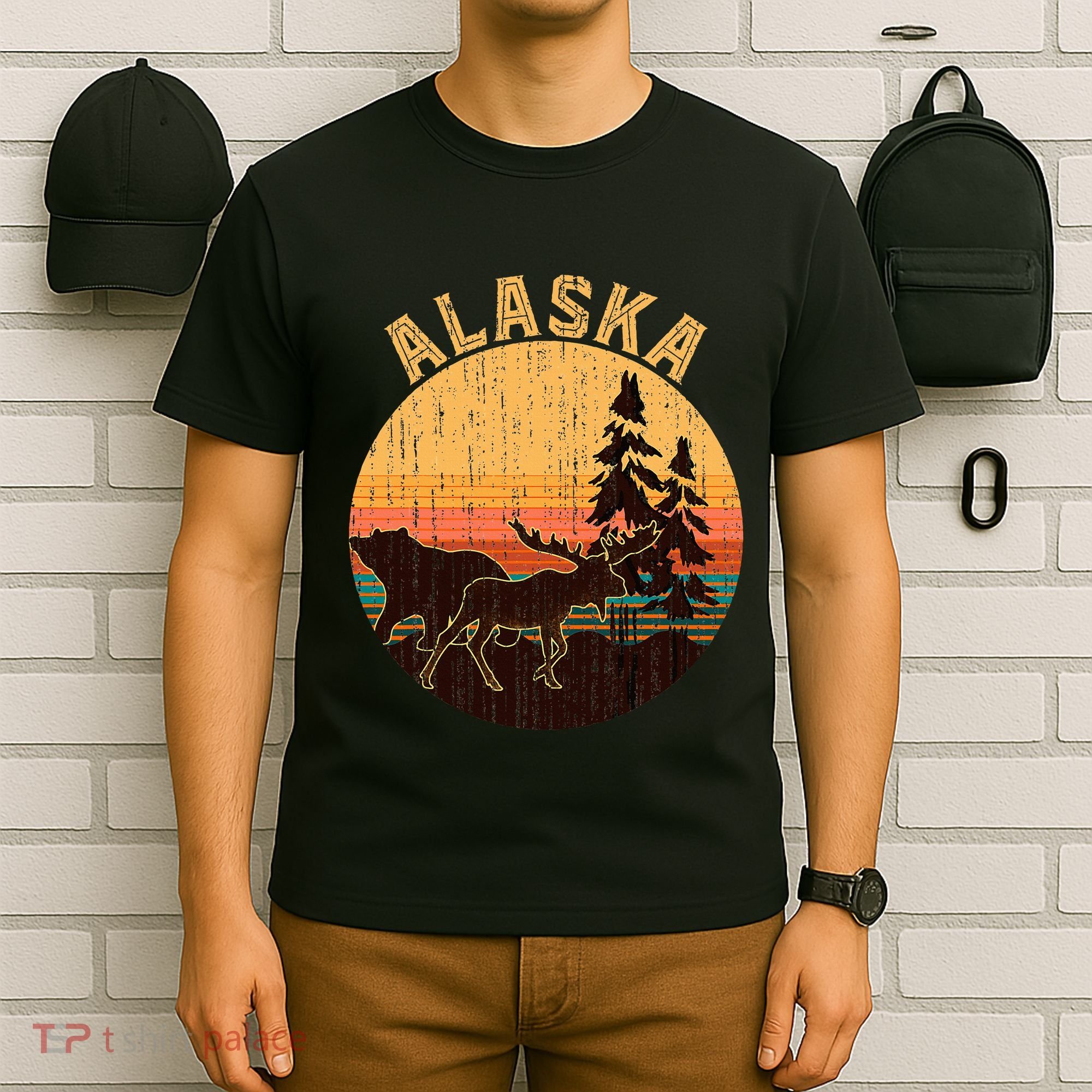 Nature Willdife Bear Moose Alaskan Animal Forest Alaska T-Shirt