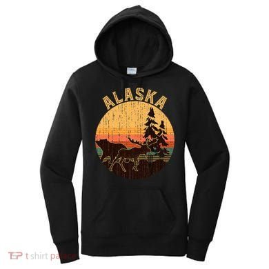 Nature Willdife Bear Moose Alaskan Animal Forest Alaska Women's Hoodie