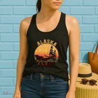Nature Willdife Bear Moose Alaskan Animal Forest Alaska Women's Tank Top thumb 2