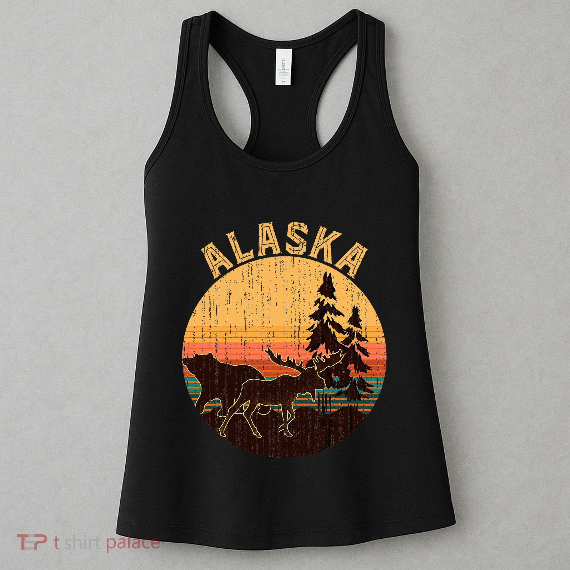 Nature Willdife Bear Moose Alaskan Animal Forest Alaska Women's Tank Top