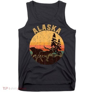Nature Willdife Bear Moose Alaskan Animal Forest Alaska Tank Top
