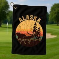Nature Willdife Bear Moose Alaskan Animal Forest Alaska Golf Towel thumb 1