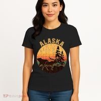 Nature Willdife Bear Moose Alaskan Animal Forest Alaska Women's T-Shirt thumb 4