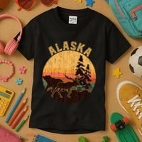 Nature Willdife Bear Moose Alaskan Animal Forest Alaska Kids T-Shirt thumb 3