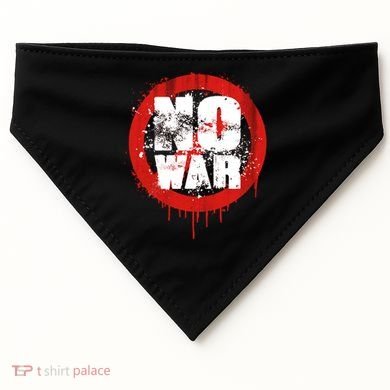 No War Distressed Grunge Paint  USA-Made Doggie Bandana