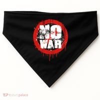 No War Distressed Grunge Paint  USA-Made Doggie Bandana thumb 0