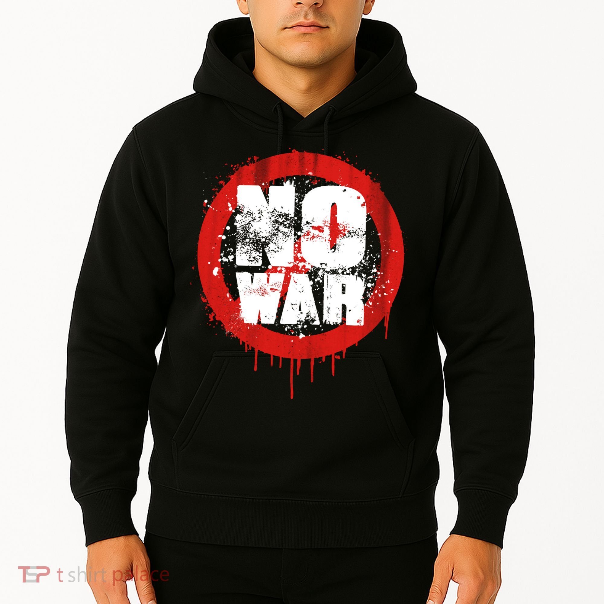 No War Distressed Grunge Paint  Hoodie