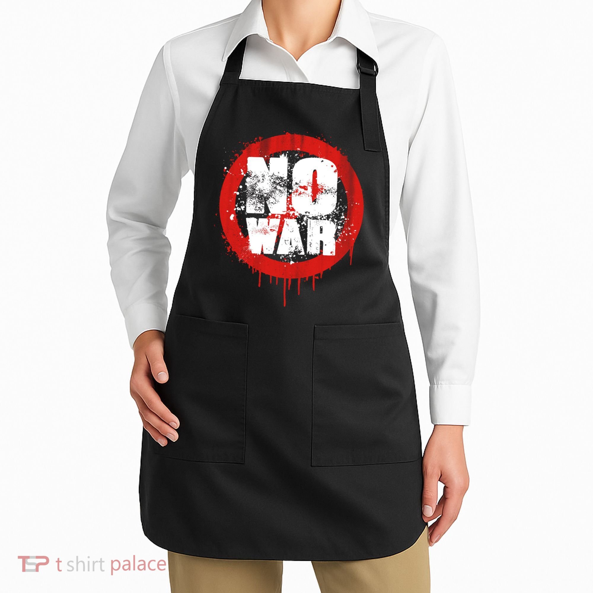 No War Distressed Grunge Paint  Apron