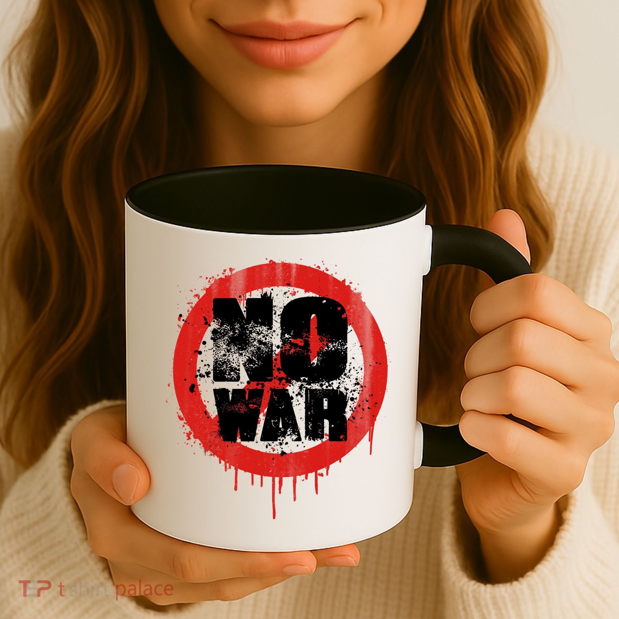 No War Distressed Grunge Paint  Coffee Mug