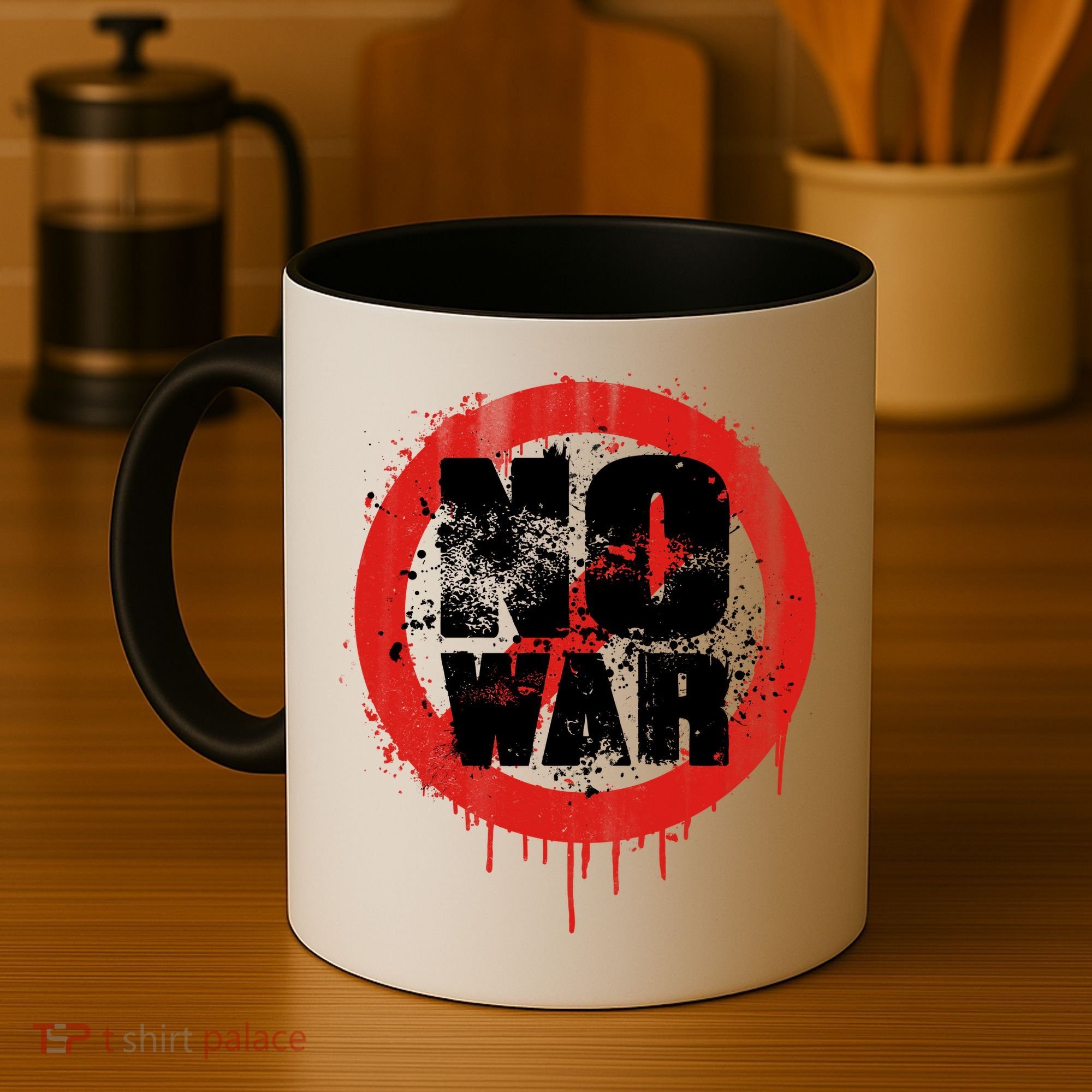 No War Distressed Grunge Paint  Coffee Mug